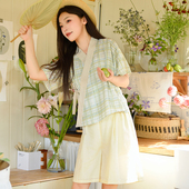 素国风交领上衣改良汉服短袖 夏季 休闲女装 知则汉元 自闲