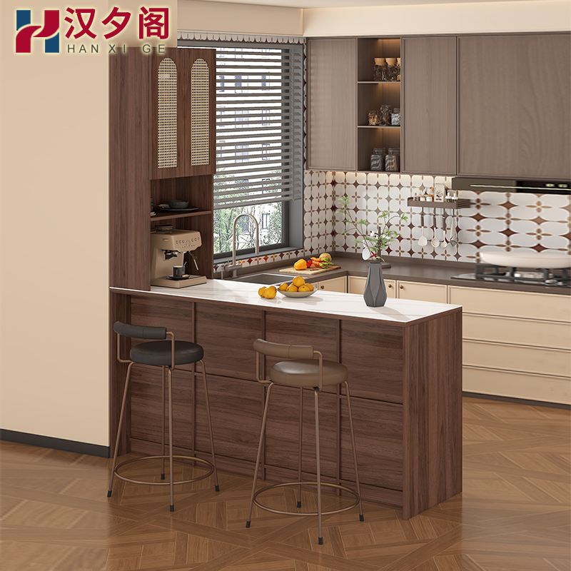 汉夕阁中古风骨骼线岛台吧台柜