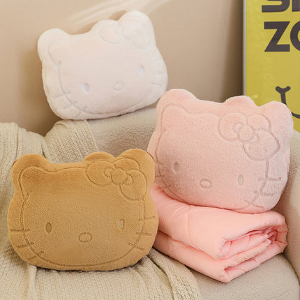hellokitty抱枕被子两用毯子二合一办公室午睡枕头汽车靠枕空调被