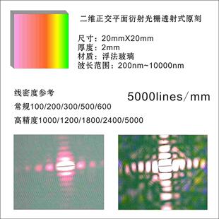 原刻1000线1200线1800线2400线5000线二维正交全息衍射光栅片
