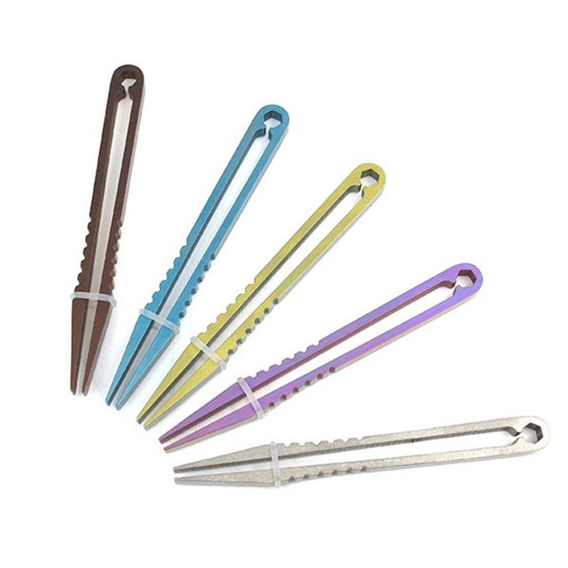 户外EDC迷你轻便小巧钛合金TC4小镊子 5色炫彩CNC数控加工夹子