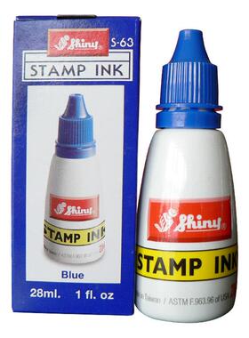 新力S-63回墨印油 回墨印章添加油 印章补充油墨印泥油蓝色28ml