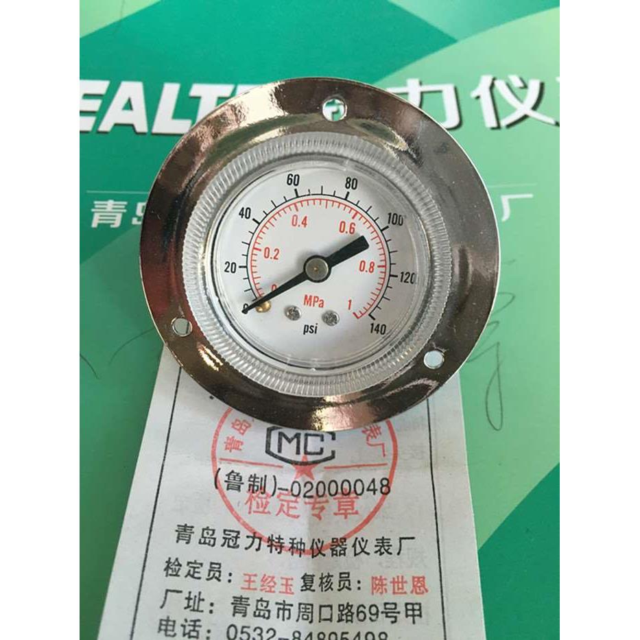 Y40ZT轴向压力表0.6,1,1.6,2.5等MPA青岛冠力特种仪器仪表厂