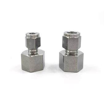 304不锈钢内丝螺纹直通终端卡套接头PT NPT RC ZG1/4免焊接压力表