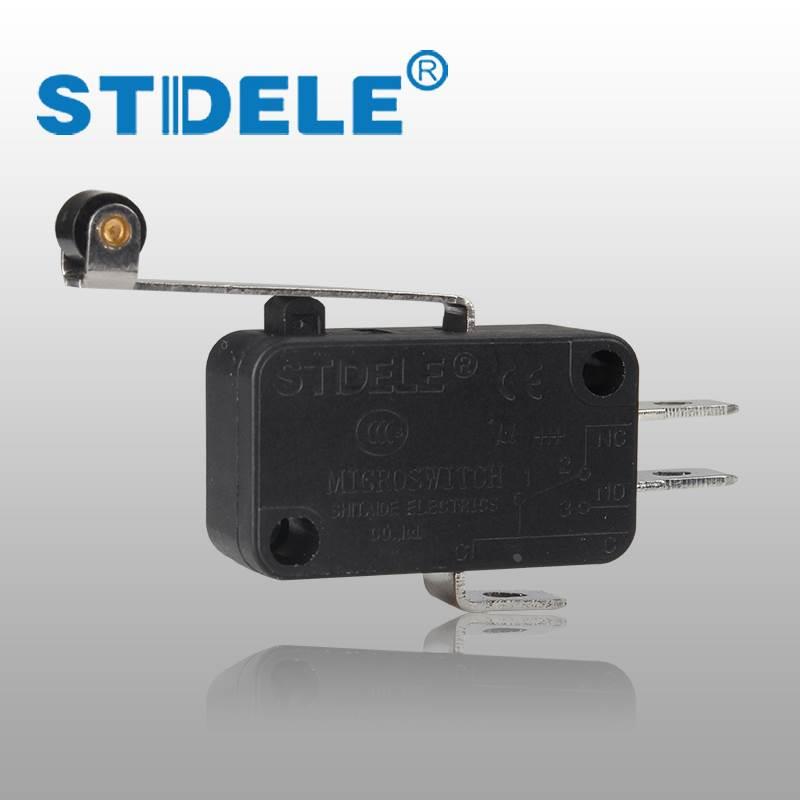 STDELE施泰德牌V-156-1C25微动开关KW7-2行程开关 长杆 滚轮型