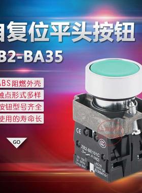 按钮开关 XB2-BA35  自复位平头按钮22mm 红绿色