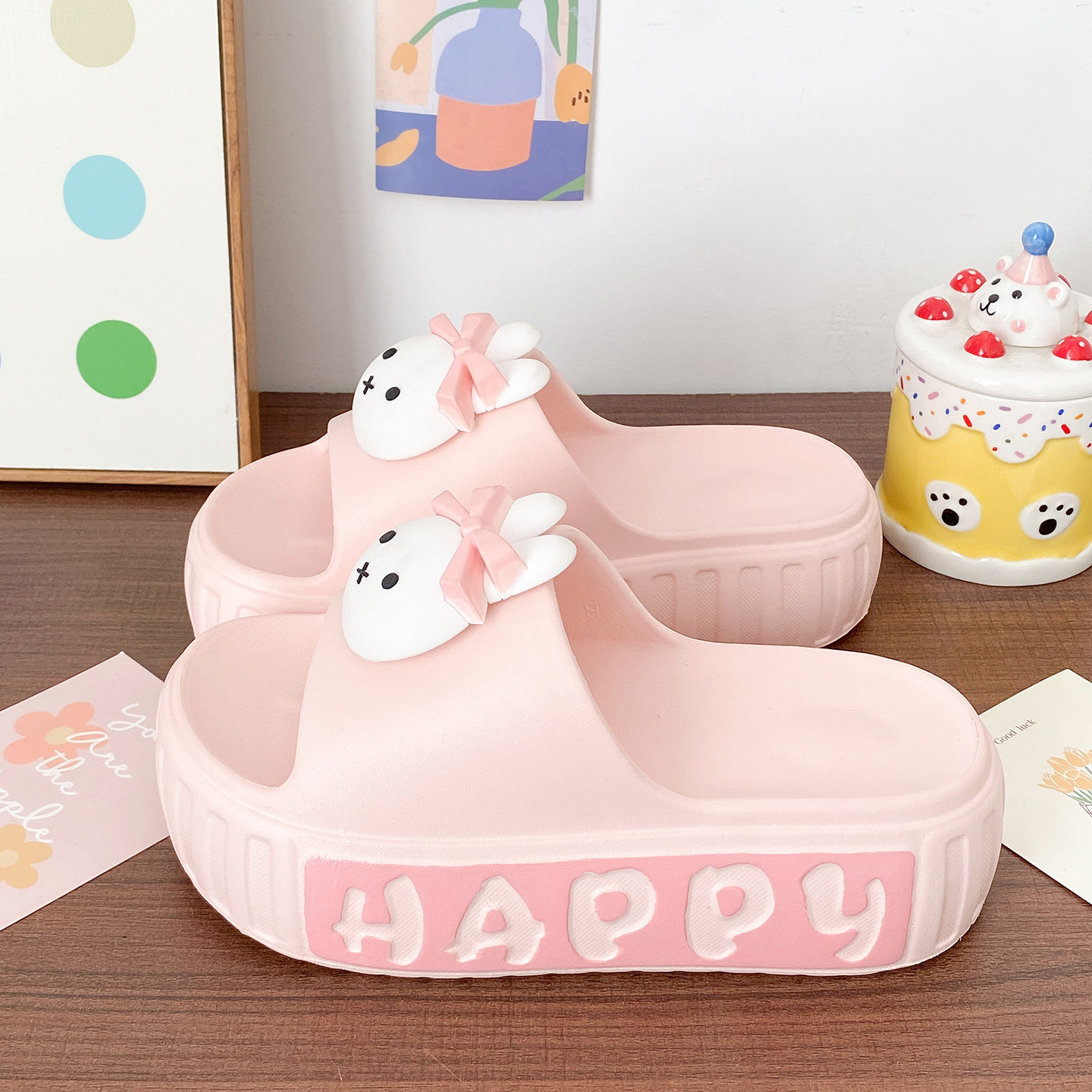 夏季海边沙滩厚底增高凉拖鞋2026新款室内家居可爱兔子一字拖,居家布艺,居家凉拖/凉鞋,淘宝优惠券,粉丝福利购,淘宝优惠卷