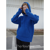 The fewfew 羊毛混纺轻盈温暖蓬松宽松落肩大口袋连帽针织毛衣