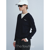 The 撞色米色圆领柔软细腻垂顺舒适手绣假两件针织毛衣 fewfew