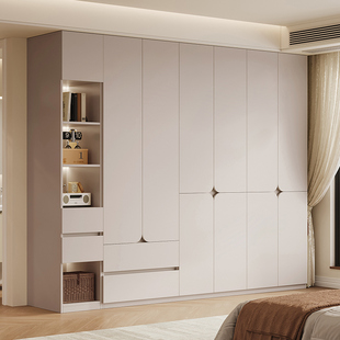 莫干山实木衣柜家用卧室分段式挂衣橱2026新款爆款免拉手柜子定制