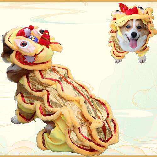 狗狗新年舞狮服猫咪春节装拜年服