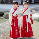 新款 儿童古装 汉服2026春季 男童女童国学服小学生朗诵三字经演出服