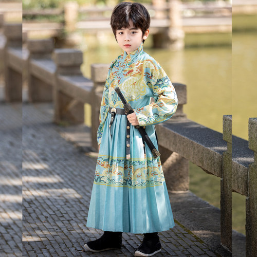 儿童汉服2024新款男童飞鱼服锦衣卫古装四大名铺侠客明制演出服装