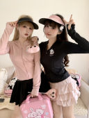 绵羊商店原创日系防晒衣修身 黑粉日系防晒服显瘦外套遮阳长袖