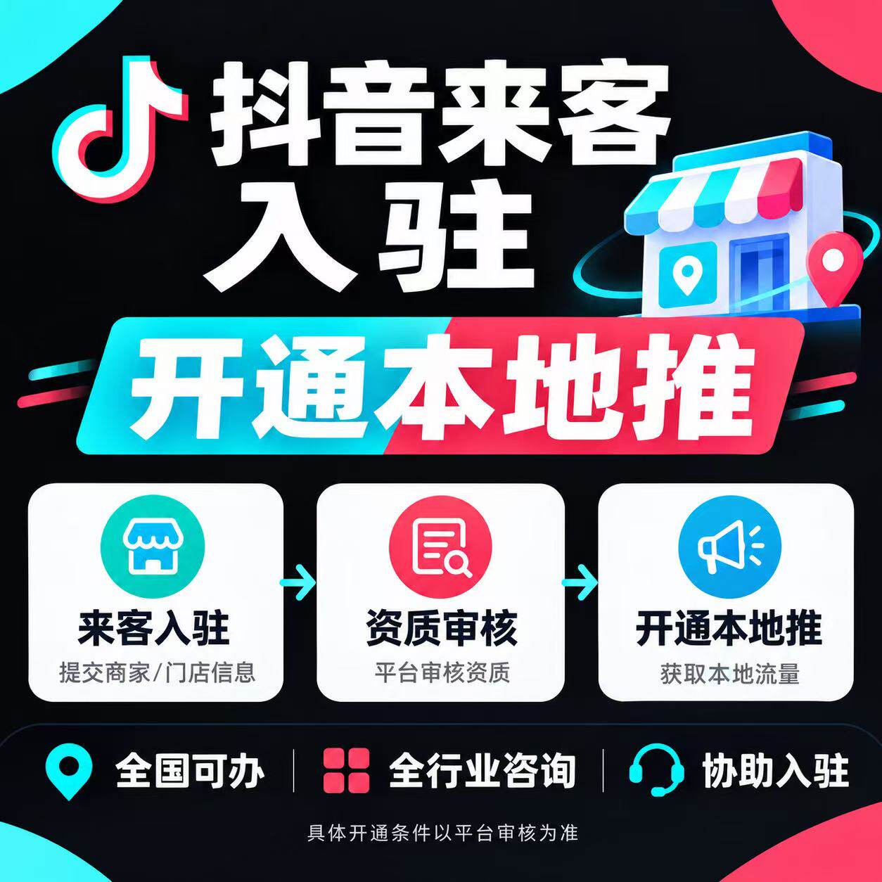 本地推线索无门店抖音来客入驻团购无门头创建虚拟门店广告投放