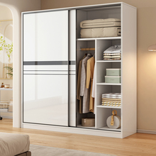 实木生态板衣柜卧室家用推拉门衣橱2025新爆款出租房用小户型柜子