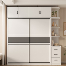 实木衣柜卧室家用新款2025爆款儿童衣橱出租房用小户型推拉门衣柜