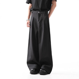 潮流cleanfit黑色西裤 长裤 男春秋季 阔腿宽松休闲职业西装 新款 美式