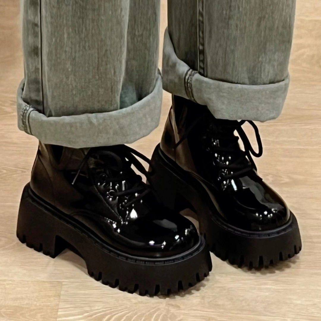 小个子增高马丁靴女款2025新款英伦风短靴厚底秋季超火爆款显脚小