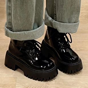 小个子增高马丁靴女款2025新款英伦风短靴厚底秋季超火爆款显脚小