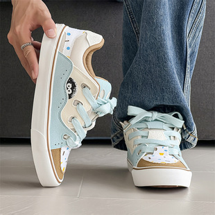 2025新款小众设计情侣面包鞋顽专业刻滑板鞋低帮百搭休闲帆布鞋男