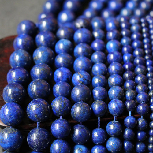 天然阿富汗青金石圆珠 散珠星月菩提手链隔珠 DIY饰品配件批发