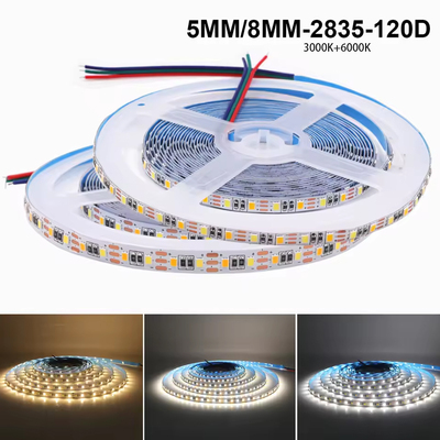 双色可调光低压灯带5V120灯2835