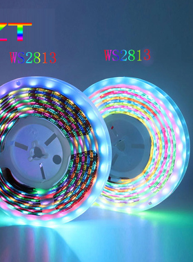 LED灯带WS2813幻彩5V断点续传可编程智能室内滴胶rgb全彩灯装饰