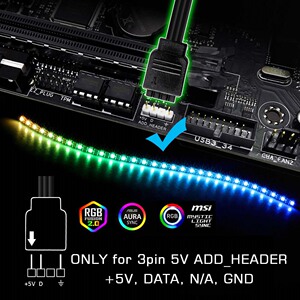 电脑机箱5V3针主板ARGB装饰灯带氛围华硕技嘉神光同步幻彩LED灯条