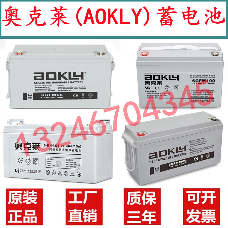 奥克莱AOKLY蓄电池6GFM6512V65AH12A17A24A33A38A40A50A100AH200A 3C数码配件 其它配件 原图主图