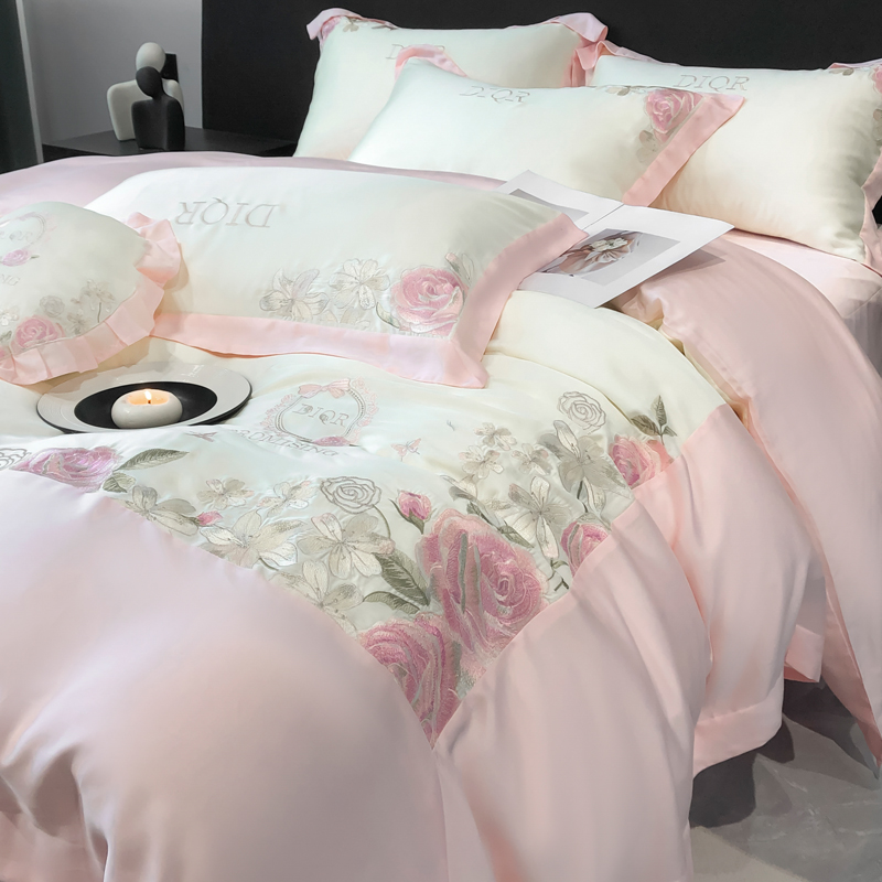 夏季少女风140S天丝四件套凉感笠