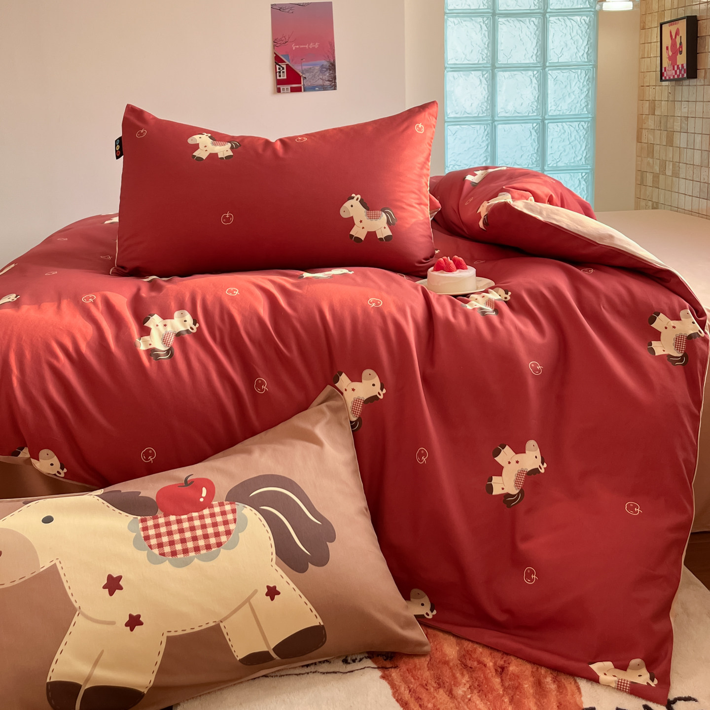 2026马年本命年儿童床上三件套100%纯棉全棉卡通四件套被套罩床单,床上用品,床品套件/四件套/多件套,淘宝优惠券,粉丝福利购,淘宝优惠卷