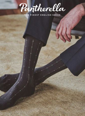 英国Pantherella羊毛袜子男士秋冬中筒袜商务西装袜加厚新款6997
