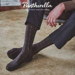 英国Pantherella羊毛袜子男士秋冬中筒袜商务西装袜加厚新款6997