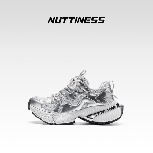 狂野分子25年春季厚底老爹鞋银色