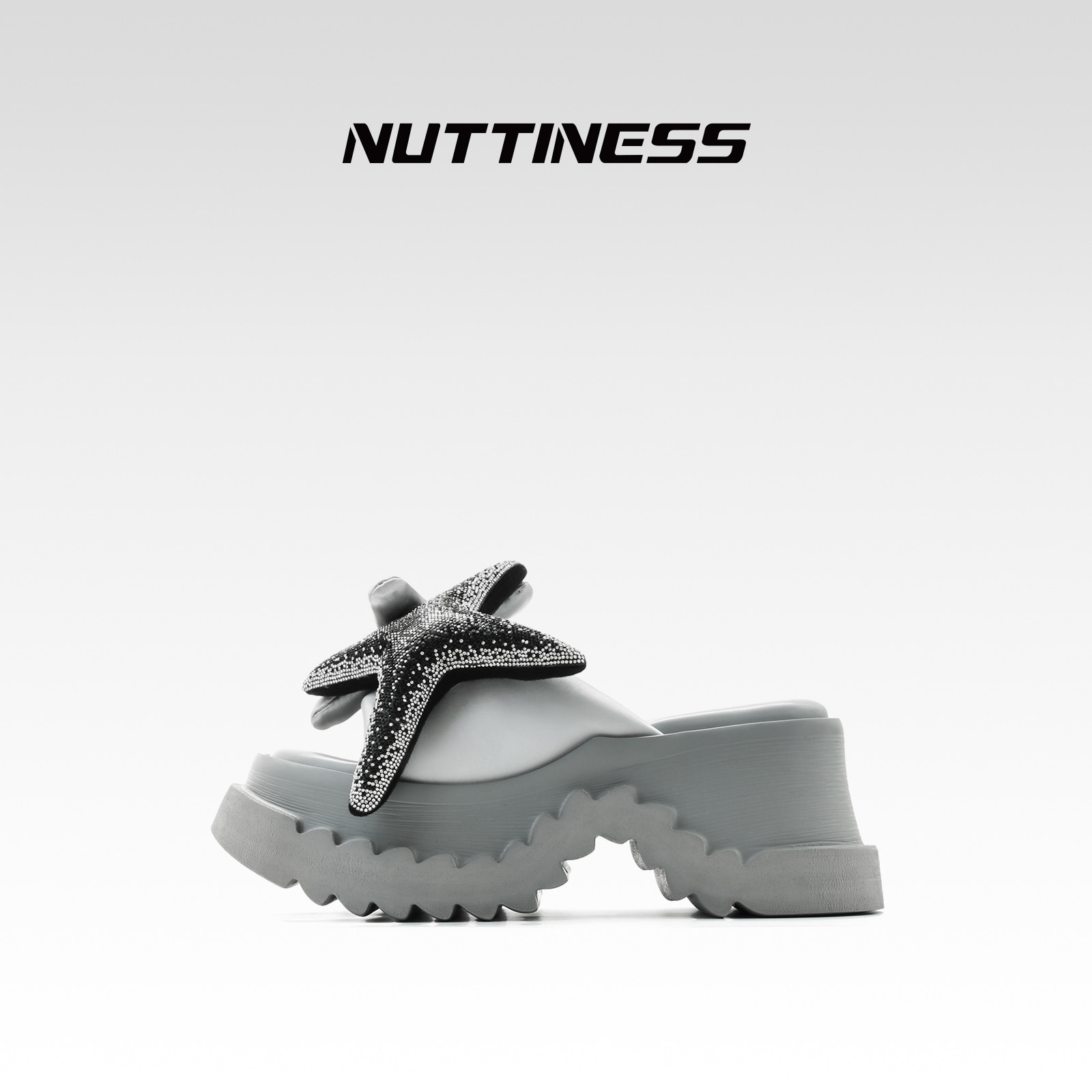 NUTTINESS狂野分子2025夏时尚百搭厚底增高休闲星星外穿一字拖鞋,女鞋,一字拖,淘宝优惠券,粉丝福利购,淘宝优惠卷