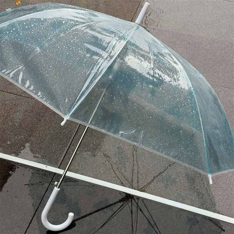 速发小鱼泡泡~透明雨伞长柄伞可爱高颜值便携抗风学生高质量雨伞i