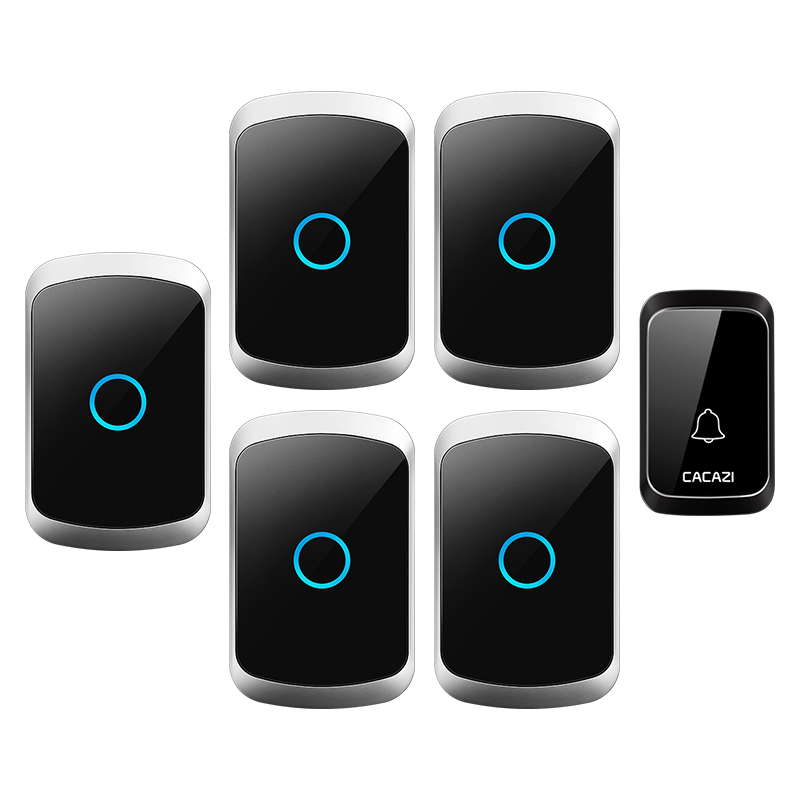 速发无线门铃五拖一子用直流用家用远距离遥控电不门铃呼叫器