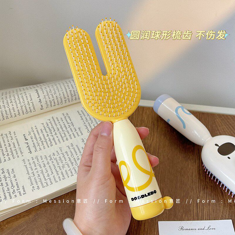 速发可爱小狗气垫梳家用防静电高颅顶头皮按摩梳学生便携排骨梳子