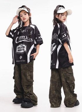速发孩hazz街舞潮表少儿hipjop架子鼓宽松演出服男孩嘻哈服演服
