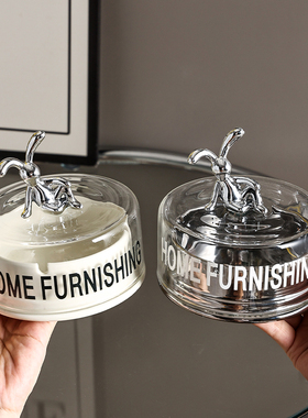 速发轻奢兔子烟灰缸带盖防飞灰家缸个性用意客厅茶几烟创装饰摆件