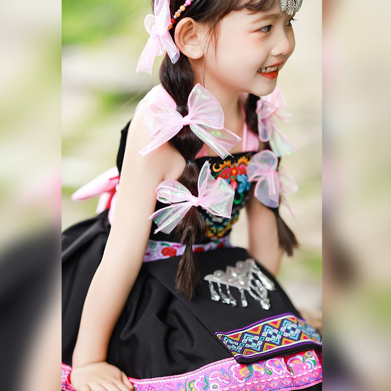 速发哈尼族少数民族服装儿童彝族苗族傣族哈尼宝贝童舞蹈演出服饰