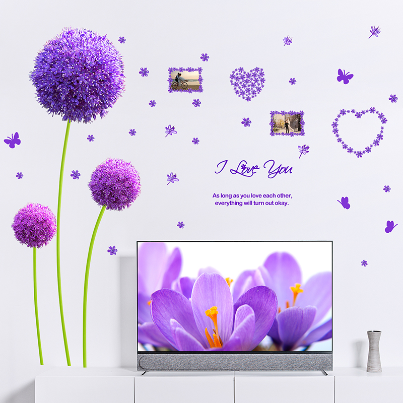 速发电视背景墙温创意画馨客厅卧室房间装饰床头布置贴贴壁纸自粘