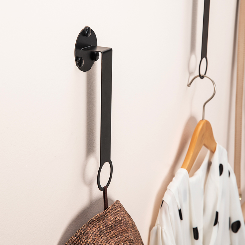 速发壁立风物简约精致黑色铁挂挂钩服装店墙米艺衣架家居墙上装饰