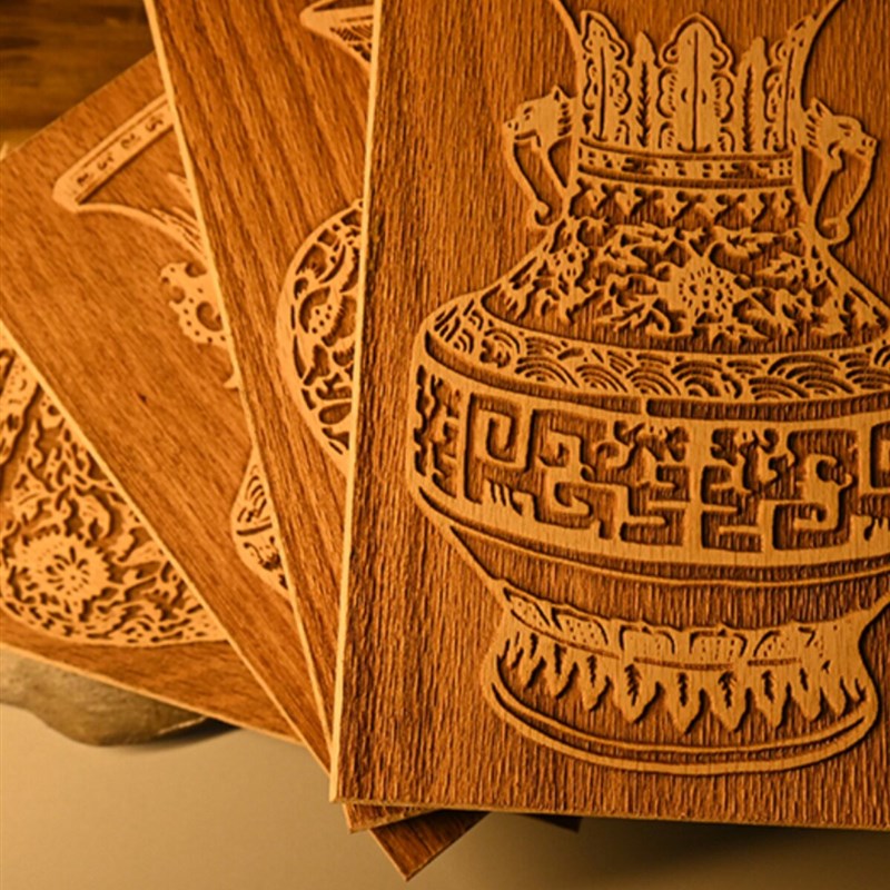 速发青花瓷实木雕刻板绘画拓印文化传承特定检验套装博物馆标识