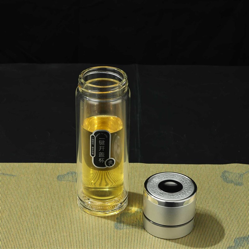 速发茶水分离杯玻璃杯水热男款士防烫双层隔茶泡杯速开车载便携杯