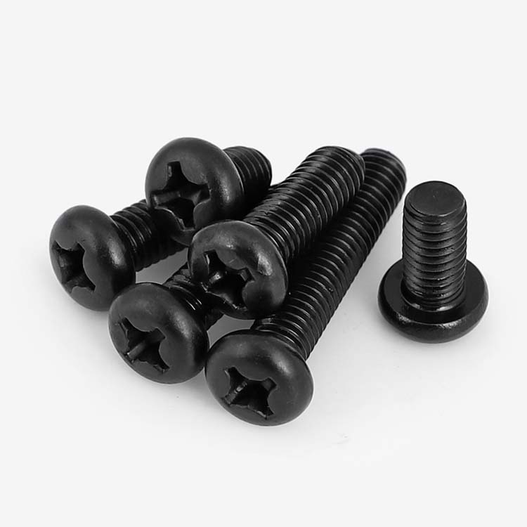 速发M6M8M10 色804不锈钢PM盘头十字螺丝钉GB81黑镀黑锌圆头圆机