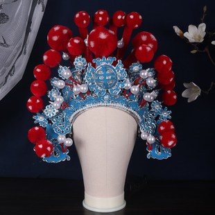 速发戏曲戏剧头盔大包巾硬帽巾武扎武将帽戏服戏生秦腔将军硬盔头