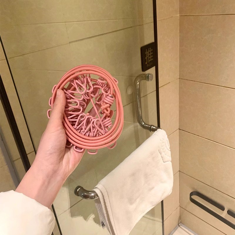 速发晾衣绳旅行晾器神衣酒店户外晒衣服绳子便携式打内外免室孔挂