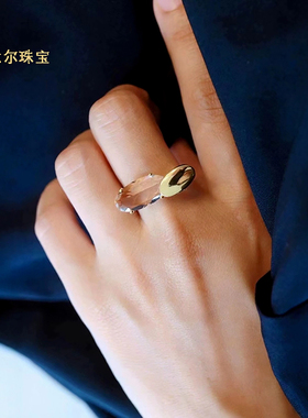 天然白水晶戒指女S925纯银